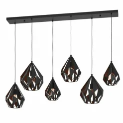 Lampes Industrielles-Luminaires Eglo Suspension Eglo CARLTON Cuivre, Noir, 6 lumières