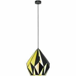Luminaires Eglo Suspension Eglo CARLTON Jaune, Noir, 1 lumière* Suspensions