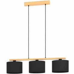 Lampes En Tissu-Luminaires Eglo Suspension Eglo CASTRALVO Brun, 3 lumières