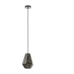 Lampes Industrielles-Luminaires Eglo Suspension EGLO CHIAVICA Nickel mat, Noir, 1 lumière