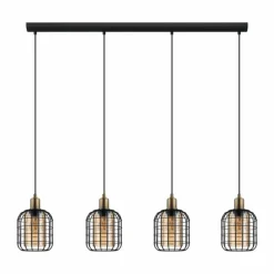 Luminaires Eglo Suspension Eglo CHISLE Bruni, Noir, 4 lumières
