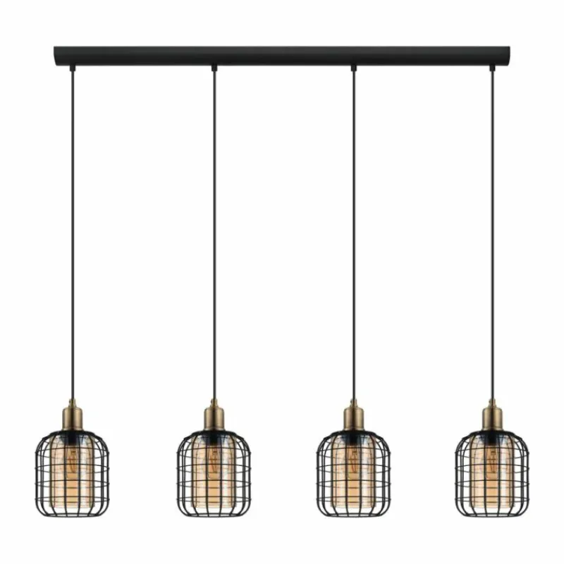 Luminaires Eglo Suspension Eglo CHISLE Bruni, Noir, 4 lumières