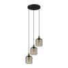 Luminaires Eglo Suspension Eglo CHISLE Or, Noir, 3 lumières