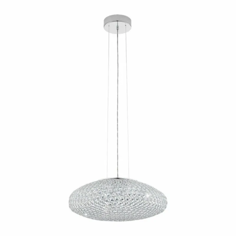 Luminaires Eglo Suspension Eglo CLEMENTE Chrome, Aspect cristal, 3 lumières* Suspensions