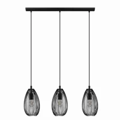 Lampes Vintages & Rétros-Luminaires Eglo Suspension Eglo CLEVEDON Noir, 3 lumières