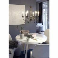 Luminaires Antiques-Luminaires Eglo Suspension Eglo COLCHESTER Beige, Gris, 6 lumières