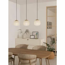 Luminaires Eglo Suspension Eglo COMINIO Taupe, 3 lumières