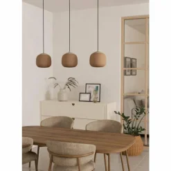 Luminaires Eglo Suspension Eglo COMINIO Taupe, 3 lumières