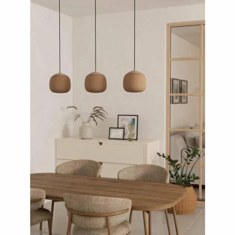 Luminaires Eglo Suspension Eglo COMINIO Taupe, 3 lumières