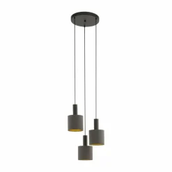 Lampes En Tissu-Luminaires Eglo Suspension Eglo CONCESSA Brun, 3 lumières
