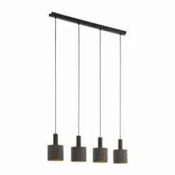Lampes En Tissu-Luminaires Eglo Suspension Eglo CONCESSA Brun, 4 lumières