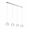 Luminaires Scandinaves-Luminaires Eglo Suspension Eglo CONESSA LED Chrome, 4 lumières