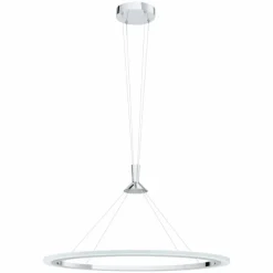 Luminaires Eglo Suspension EGLO connect HORNITOS-C LED Chrome, 1 lumière, Télécommandes