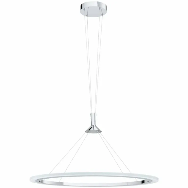 Luminaires Eglo Suspension EGLO connect HORNITOS-C LED Chrome, 1 lumière, Télécommandes