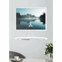 Luminaires Eglo Suspension EGLO connect HORNITOS-C LED Chrome, 1 lumière, Télécommandes
