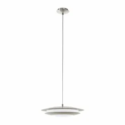Luminaires Eglo Suspension EGLO connect MONEVA-C LED Nickel mat, 1 lumière, Changeur de couleurs