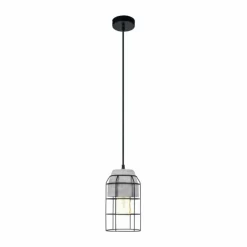 Lampes Vintages & Rétros-Luminaires Eglo Suspension Eglo CONSETT Gris, Noir, 1 lumière