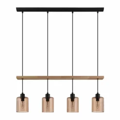 Luminaires Rustiques-Luminaires Eglo Suspension Eglo COOLMONT Crème, Noir, 4 lumières