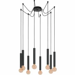 Luminaires Eglo Suspension Eglo CORTENOVA Noir, 8 lumières* Suspensions