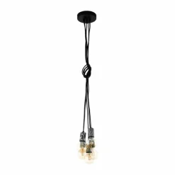 Lampes En Tissu-Luminaires Eglo Suspension Eglo COULSDON Noir, 5 lumières
