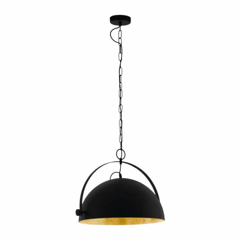 Lampes Dorées-Luminaires Eglo Suspension Eglo COVALEDA 1 Or, Noir, 1 lumière