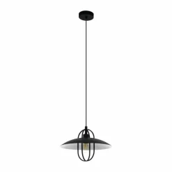 Lampes Industrielles-Luminaires Eglo Suspension Eglo CREGAN Noir, Blanc, 1 lumière