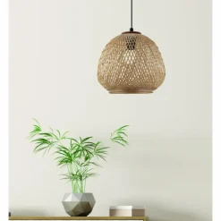 Style Boho-Chic-Luminaires Eglo Suspension Eglo DEMBLEBY Noir, 1 lumière
