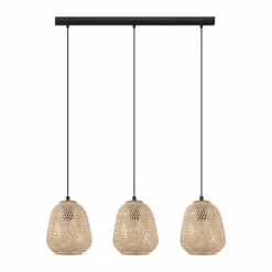 Style Boho-Chic-Luminaires Eglo Suspension Eglo DEMBLEBY Noir, 3 lumières