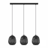 Style Boho-Chic-Luminaires Eglo Suspension Eglo DEMBLEBY Noir, 3 lumières