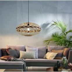 Style Boho-Chic-Luminaires Eglo Suspension Eglo DONDARRION Noir, 1 lumière