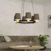 Lampes En Tissu-Luminaires Eglo Suspension Eglo EDALE Écru, Noir, 6 lumières