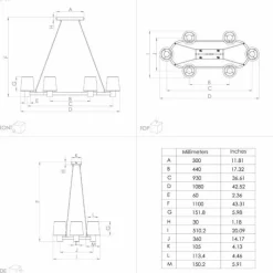 Lampes En Tissu-Luminaires Eglo Suspension Eglo EDALE Écru, Noir, 6 lumières