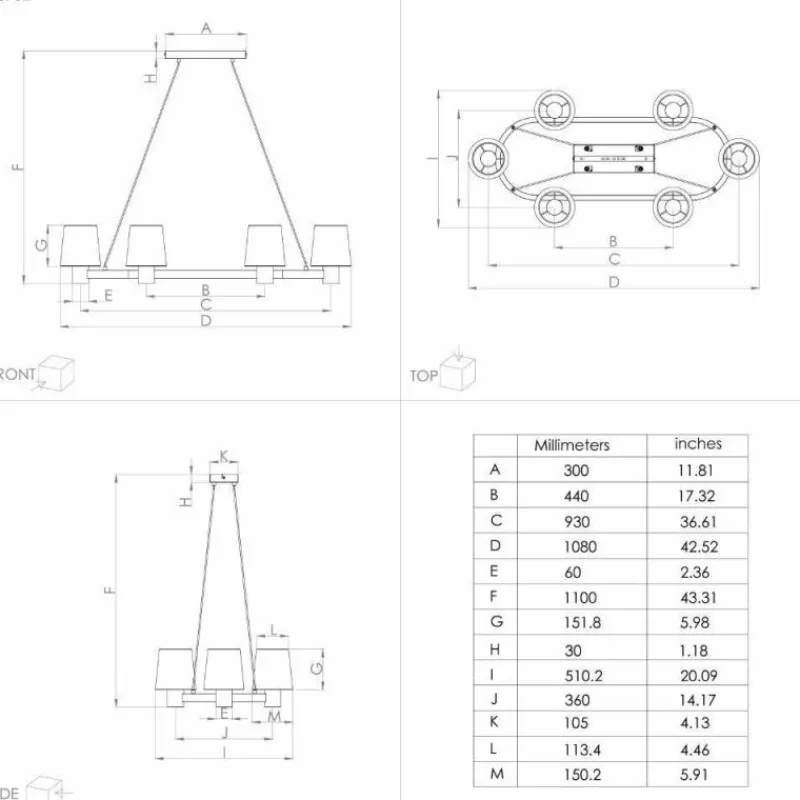 Lampes En Tissu-Luminaires Eglo Suspension Eglo EDALE Écru, Noir, 6 lumières