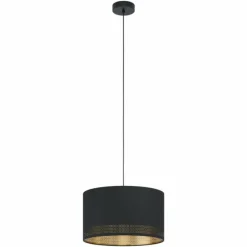 Lampes En Tissu-Luminaires Eglo Suspension Eglo ESTEPERRA Noir, 1 lumière