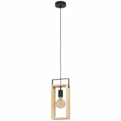 Lampes Industrielles-Luminaires Eglo Suspension Eglo FAMBOROUGH Brun, Noir, 1 lumière