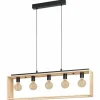 Lampes Industrielles-Luminaires Eglo Suspension Eglo FAMBOROUGH Brun, Noir, 5 lumières