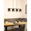Suspension Verre Fumé-Luminaires Eglo Suspension Eglo FILAGO Bois foncé, Noir, 4 lumières