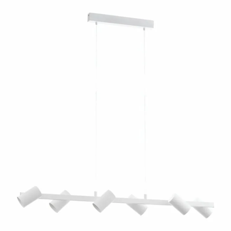 Luminaires Eglo Suspension Eglo GATUELA Nickel mat, Blanc, 6 lumières* Suspensions