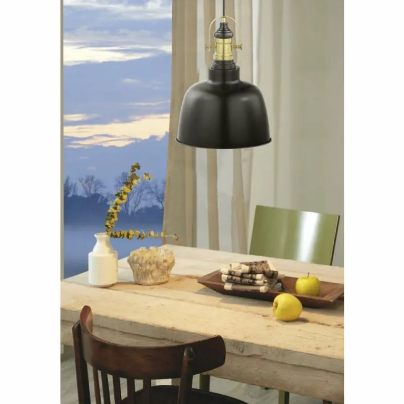 Luminaires Scandinaves-Luminaires Eglo Suspension Eglo GILWELL Bruni, Noir, 1 lumière