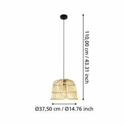 Style Boho-Chic-Luminaires Eglo Suspension Eglo GLYNEATH Noir, 1 lumière