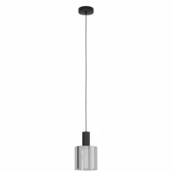 Suspension Verre Fumé-Luminaires Eglo Suspension Eglo GOROSIBA Noir, 1 lumière