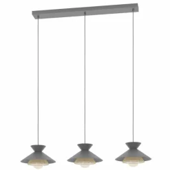 Lampes Industrielles-Luminaires Eglo Suspension Eglo GRIZEDALE Laiton, Noir, 3 lumières