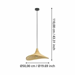 Style Boho-Chic-Luminaires Eglo Suspension Eglo HAXEY Noir, 1 lumière