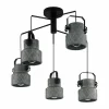 Lampes Industrielles-Luminaires Eglo Suspension Eglo HILCOTT Noir, 5 lumières