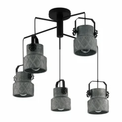 Lampes Industrielles-Luminaires Eglo Suspension Eglo HILCOTT Noir, 5 lumières