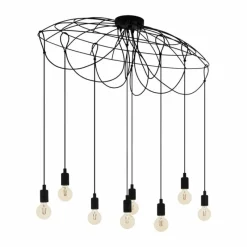 Lampes Vintages & Rétros-Luminaires Eglo Suspension Eglo HOGSMILL Noir, 8 lumières