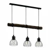 Lampes En Bois-Luminaires Eglo Suspension Eglo HORNINGTOPS Brun, Noir, 3 lumières