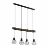 Lampes En Bois-Luminaires Eglo Suspension Eglo HORNINGTOPS Crème, Noir, 4 lumières