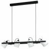Lampes En Tissu-Luminaires Eglo Suspension Eglo HORNWOOD Noir, 4 lumières
