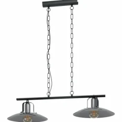 Lampes Industrielles-Luminaires Eglo Suspension EGLO KENILWORTH Noir, 2 lumières